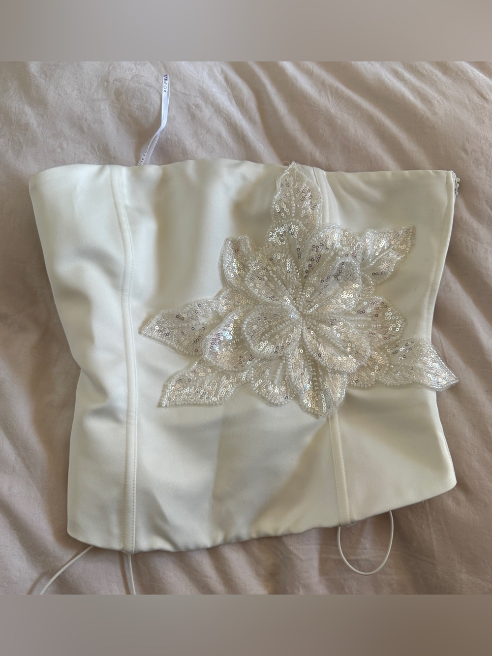 White Fox Boutique martini hour strapless bustier cream size S